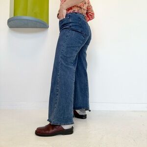 EVIDNT Wide Leg Flare Women's Blue Jeans